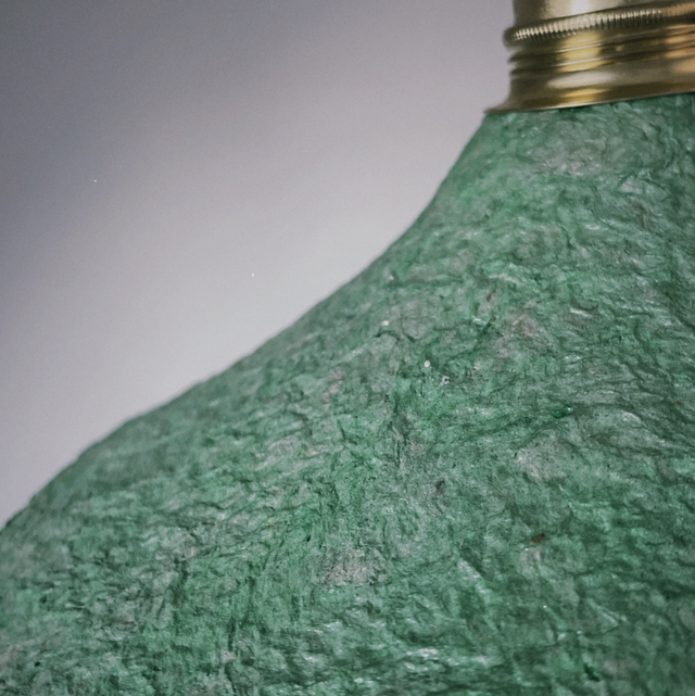 Abat jour suspension papier mâché London vert clair