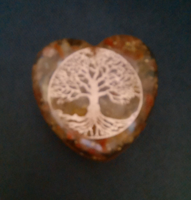 Coeur décoration Agate Jaune / Agate rouge / Jaspe rouge