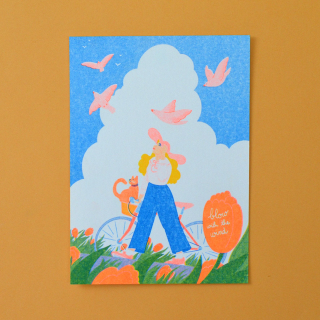 Carte postale RISO Inktober *Tulipe*