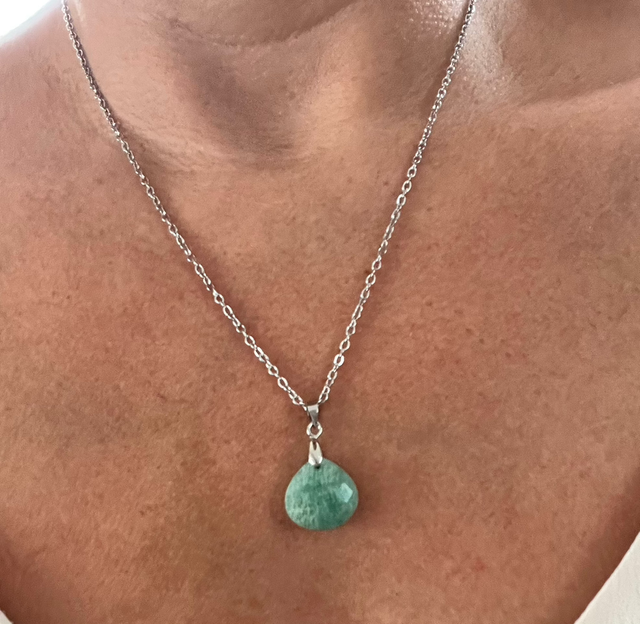Pendentif amazonite facetté