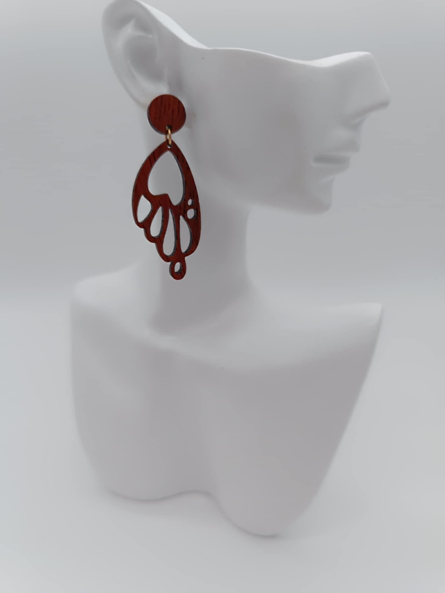 Boucles d'oreilles en bois Aile de papillon