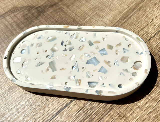 Plateau ovale nacré