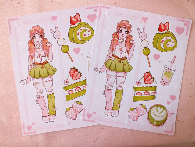 Print Strawberry Matcha