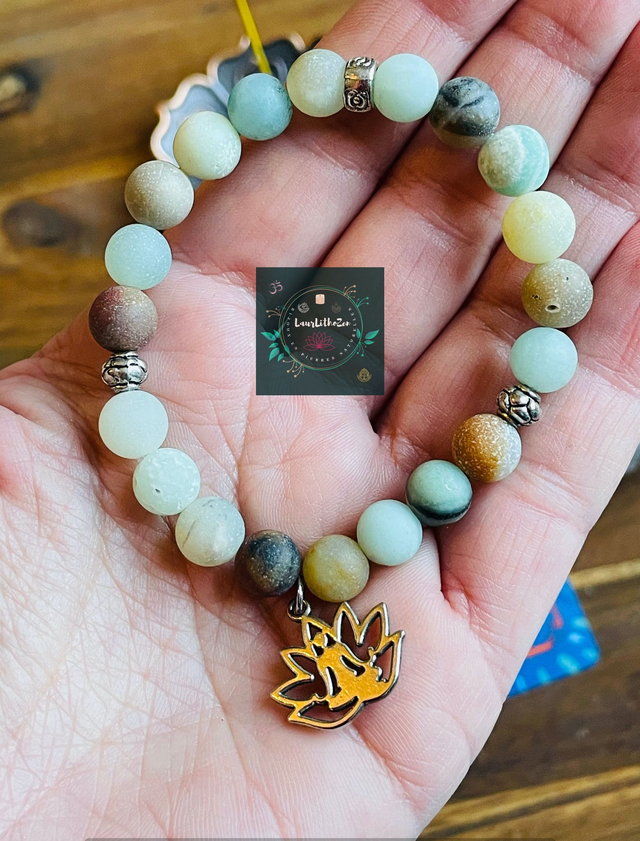 Bracelet en Amazonite givrée