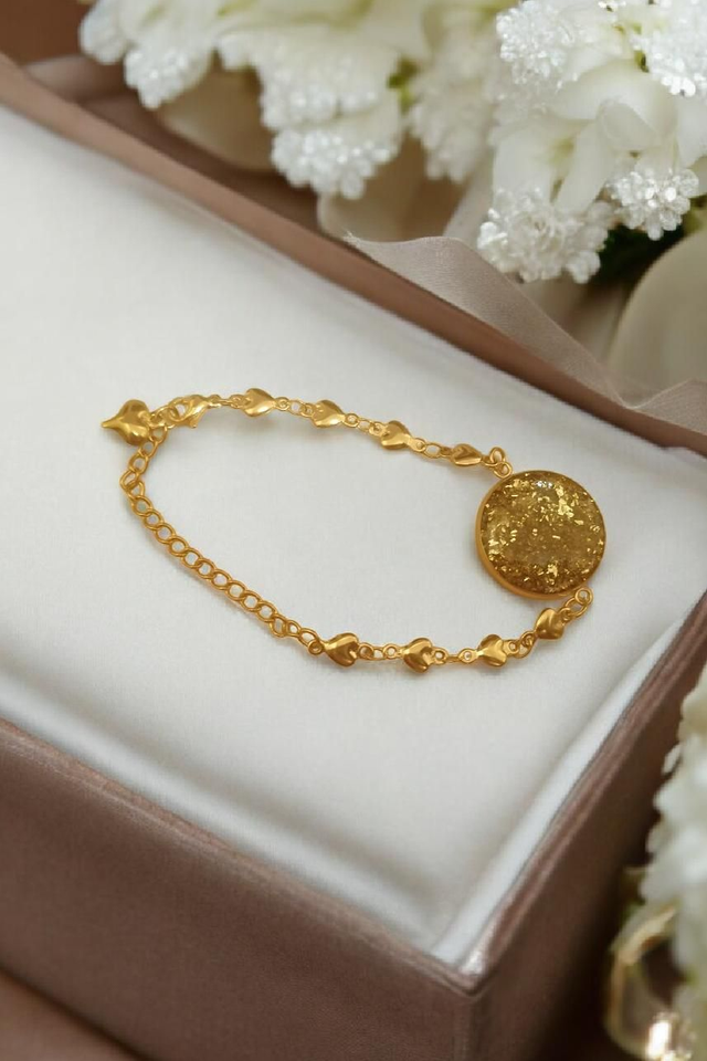 Bracelet acier inoxydable doré en résine 