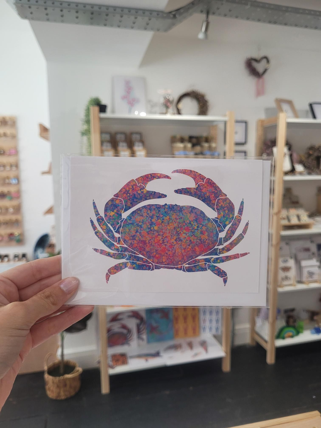 Multicoloured Crab Greetings Card - NW-009
