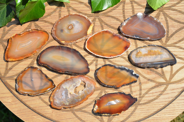 Agate naturelle en tranche