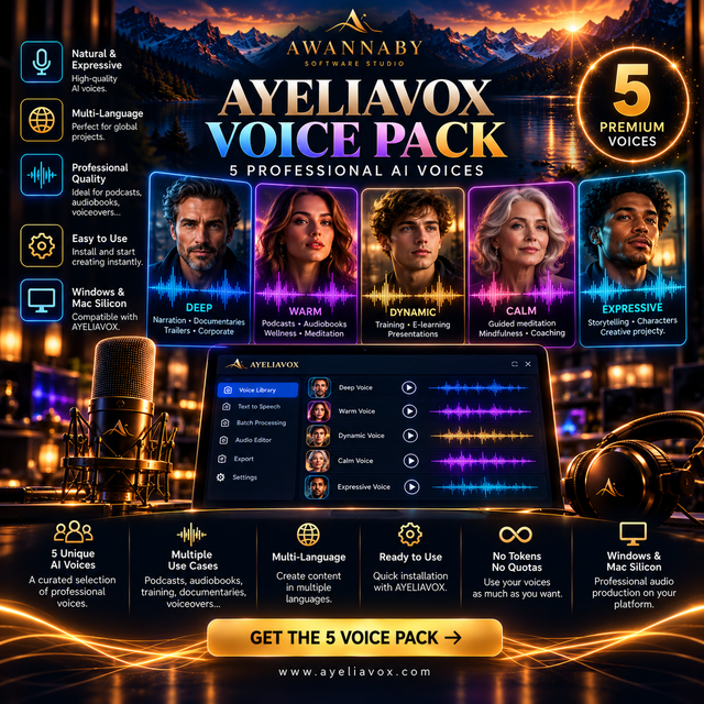 AYELIAVOX VOICE PACK — 5 Additional Voices