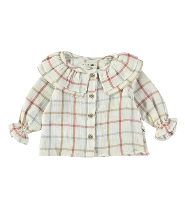 Petit Indi - blusa mussola quadri 