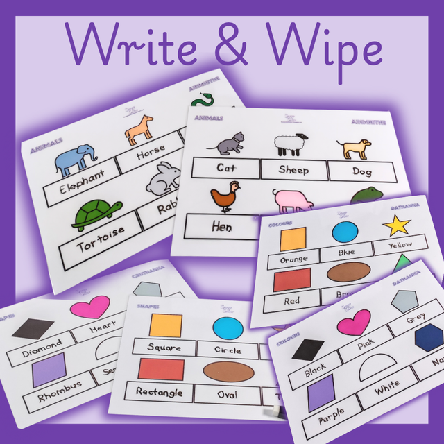 Animals, Colours &amp; Shapes - Write &amp; Wipe