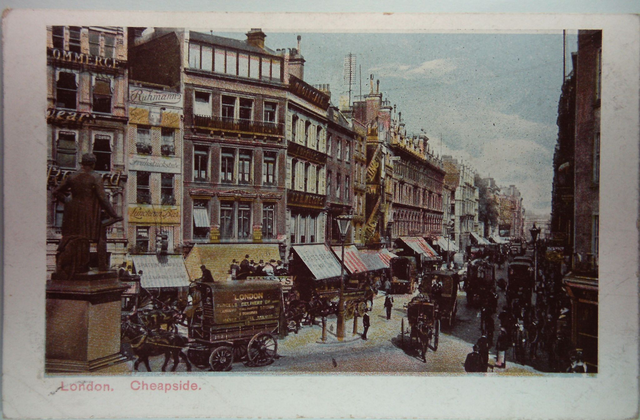 London, Cheapside posted 1906 antique unbranded postcard Our Ref: A240
