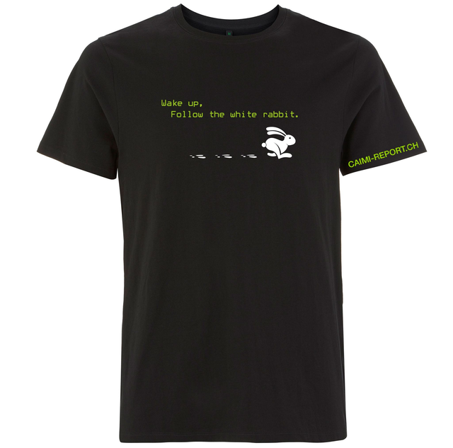 T-Shirt, White Rabbit, Sujet 2, Unisex, schwarz