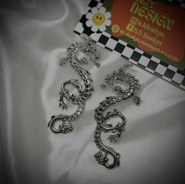 Silver Dragon Earrings
