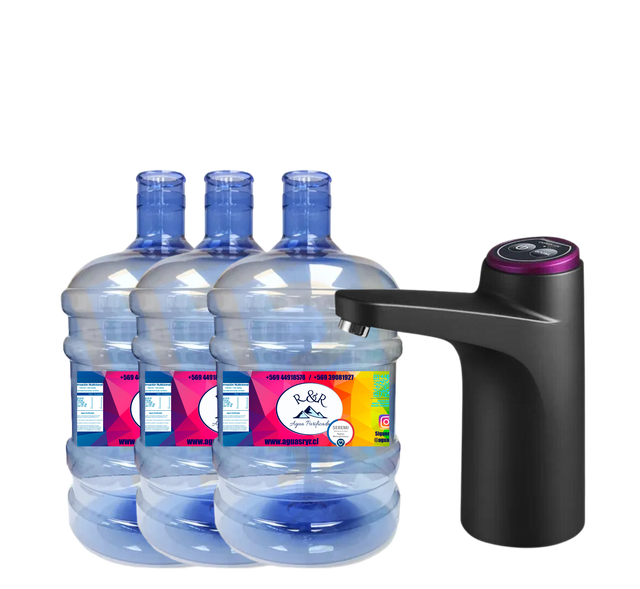 Dispensador USB Recargable + 3 Bidones (Envases Incluidos)