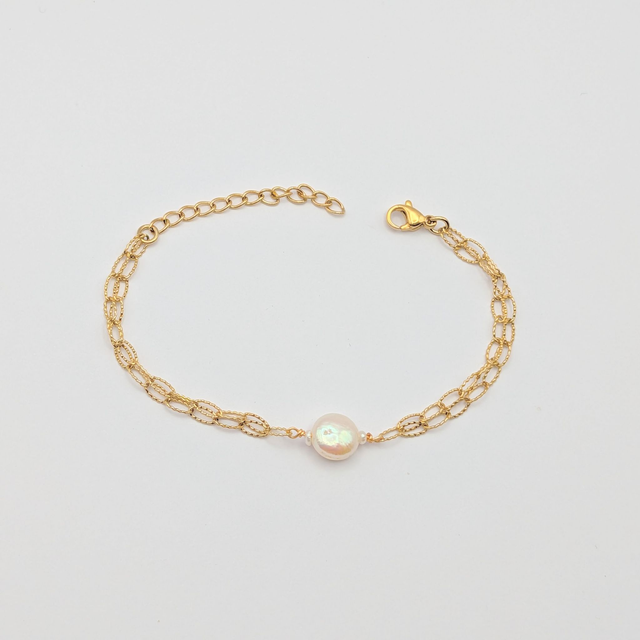 Bracelet perle blanche