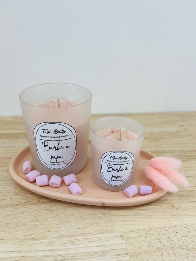 Bougie Quartz rose : Barbe à papa