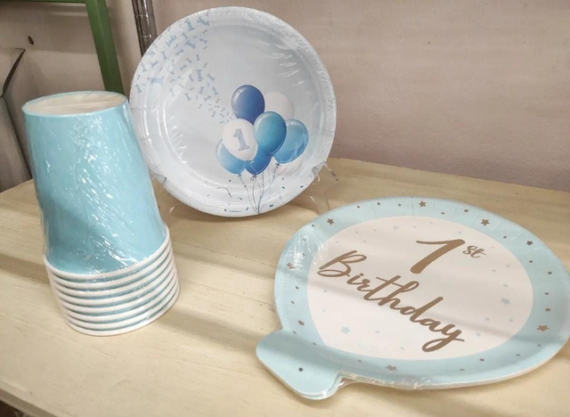 Coordinato Primo Compleanno Celeste