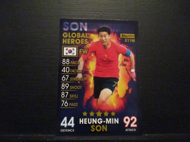 Heung-Min Son - Global Heroes Match Attax 101 Original Trading Card