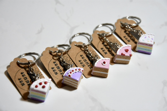 Handmade Clay Cake Keyrings