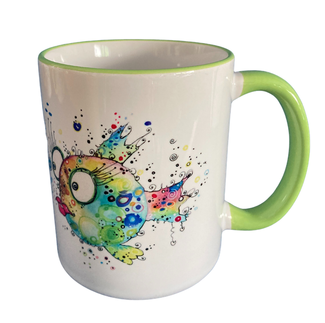 Keramiktasse "Kugelfischdame"