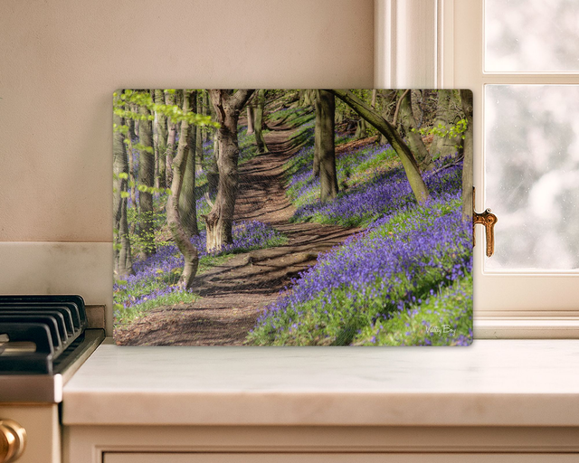 "Bluebell Woodland" Glass Worktop Saver  