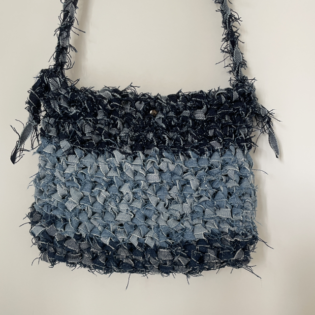 Dabble crochet denim handbag