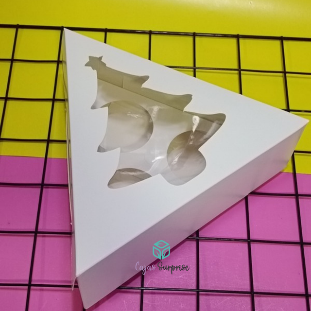 Caja Arbolito para 3 Cupcakes