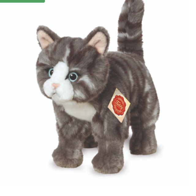 Teddy Hermann Katze stehend grau meliert 