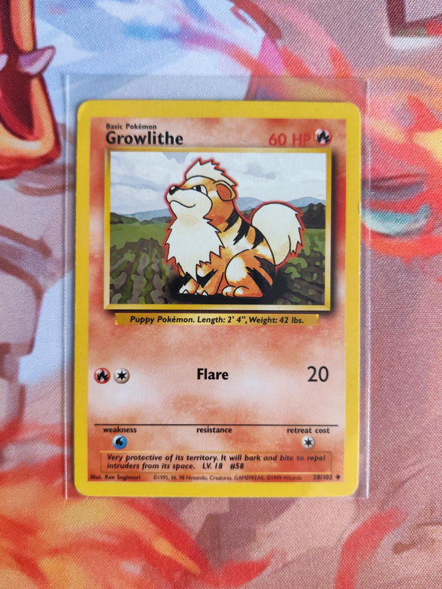 Growlithe Uncommon Base Set 28/102