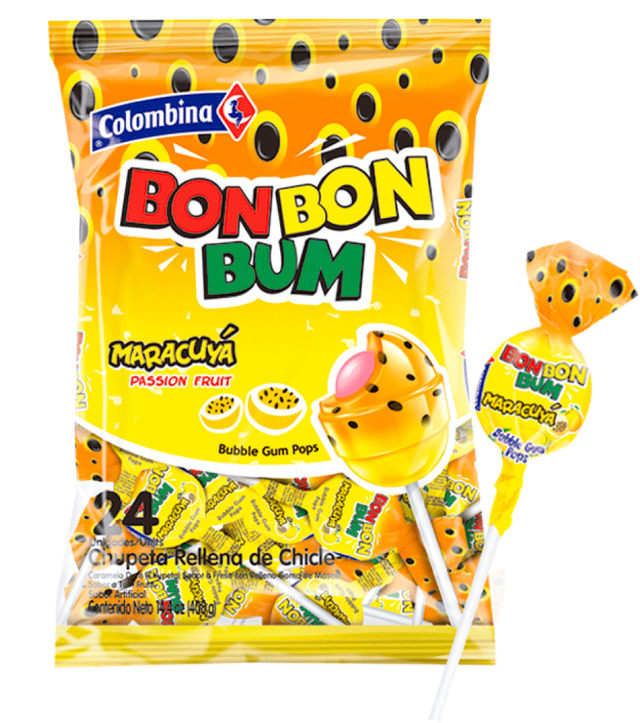Pirulito sabor Maracujá 17 gr- Bonbonbum