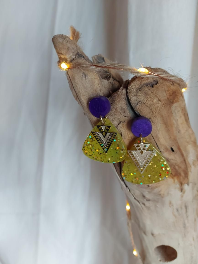 "Ethnie" Boucles d'oreilles résines 