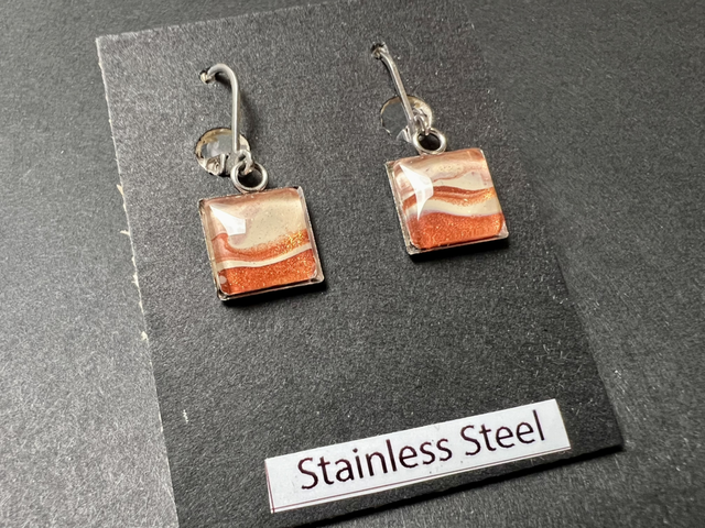 Copper Square Earrings | Stainless Steel