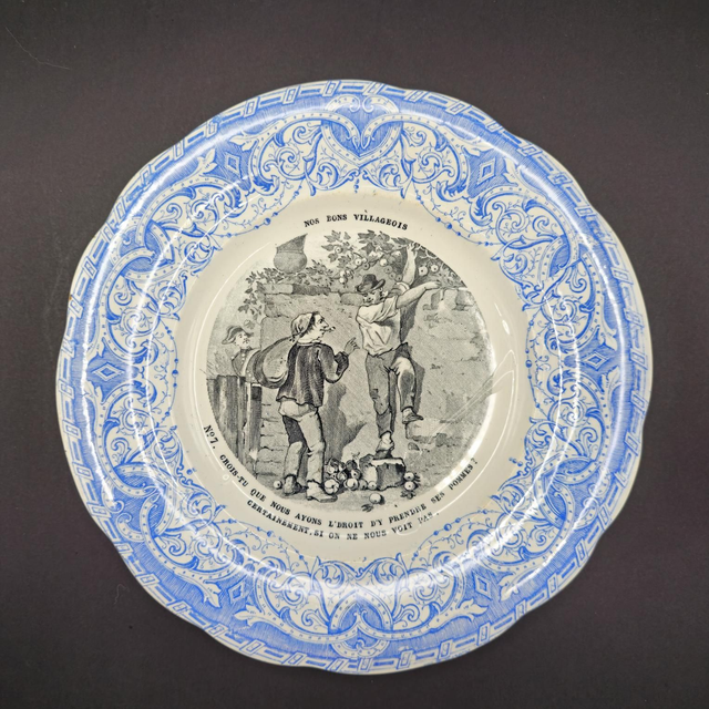 Assiette parlante Creil &amp;Montereau 