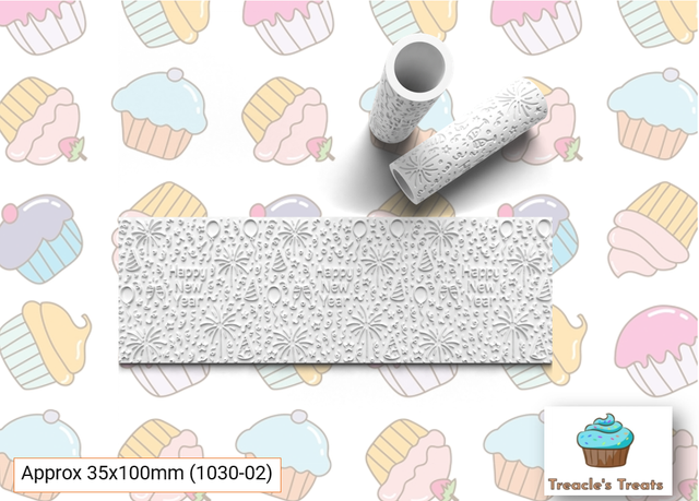 Happy New Year Embossing Textured roller for fondant/cookies