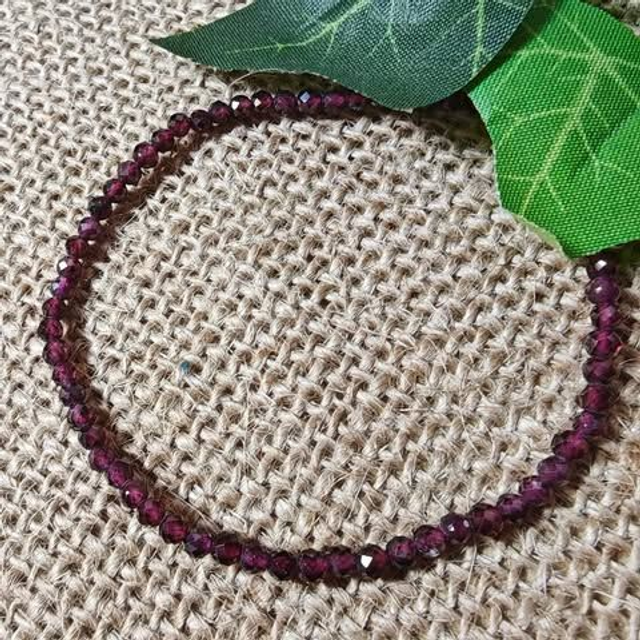Bracelet 3mm grenat rhodolite