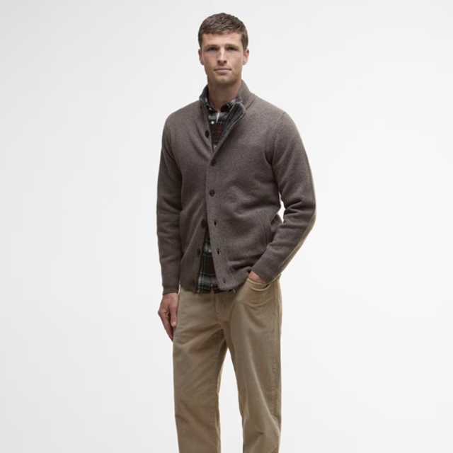 Barbour Essential Patch Zip Through Dark Stone