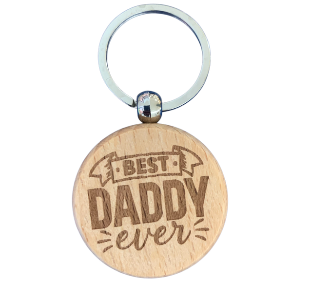Best Daddy Ever Wooden Keyring