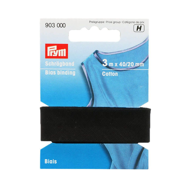 Biaisband zwart Prym (903000)