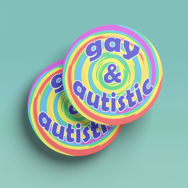 Gay & Autistic Rainbow Coaster