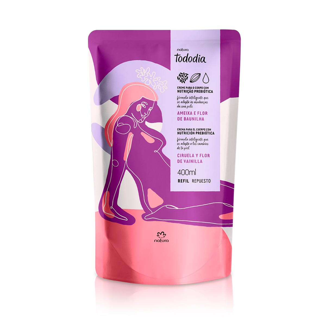 Refil Creme Desodorante Nutritivo Para o Corpo Tododia Ameixa e Flor de Baunilha - 400 ml