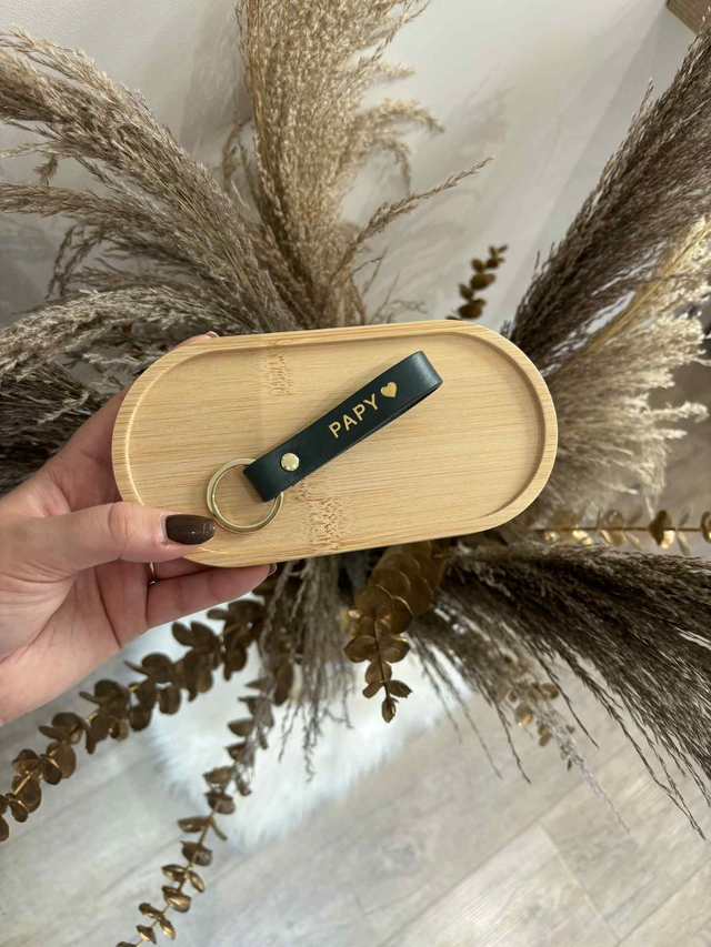 Porte-Clé Cuir Papy Vert