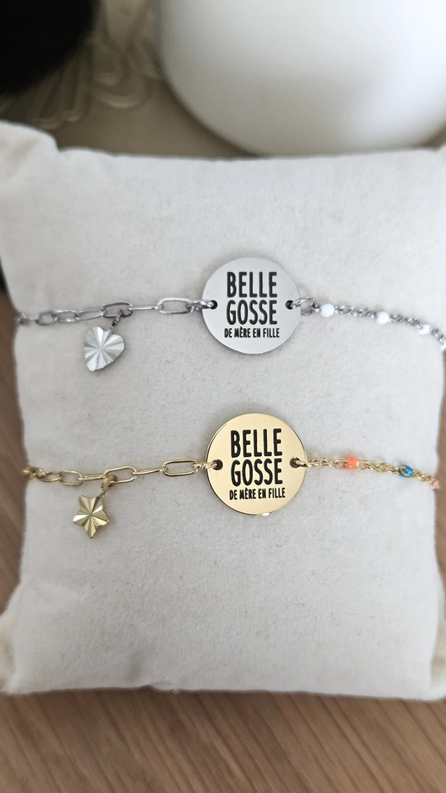 Bracelet chaîne &quot;belle gosse de mère en fille &quot;