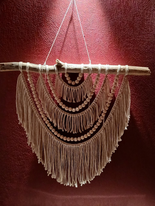 Suspension murale en macramé bohème chic