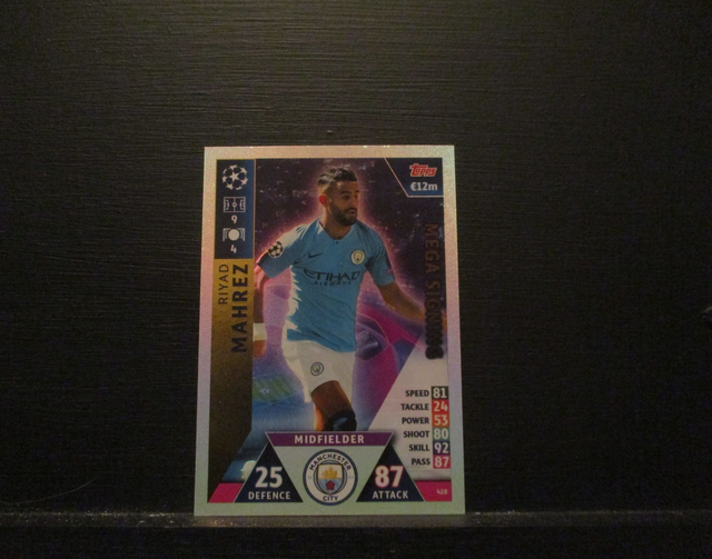 Riyad Mahrez - UEFA Champions League Match Attax 2018/19 Original Trading Card #428