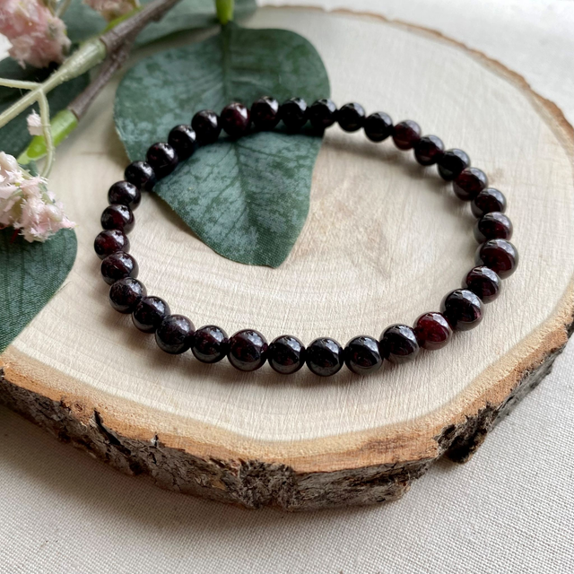 Bracelet perles grenat