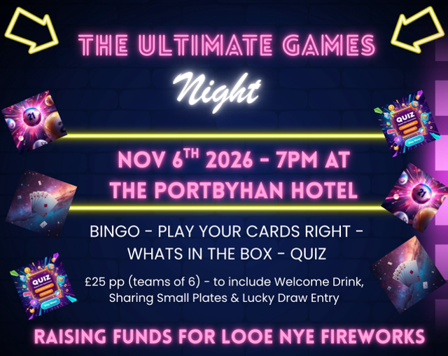 November 6th 2026 - Ultimate Games Night - Portbyhan Hotel (Team of Six) 