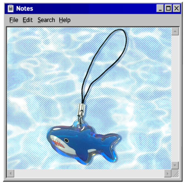 acrylic phone charm - shark plushie