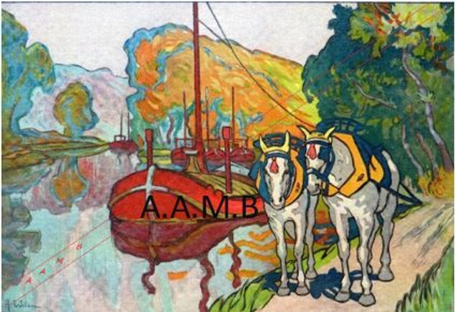 CP000 CARTE POSTALE DU MUSEE    A WILDER CHEVAUX DE HALAGE SUR L OISE 