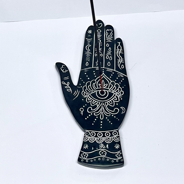 Incense Stick &amp; Cone Burner - Hand of Hamsa 