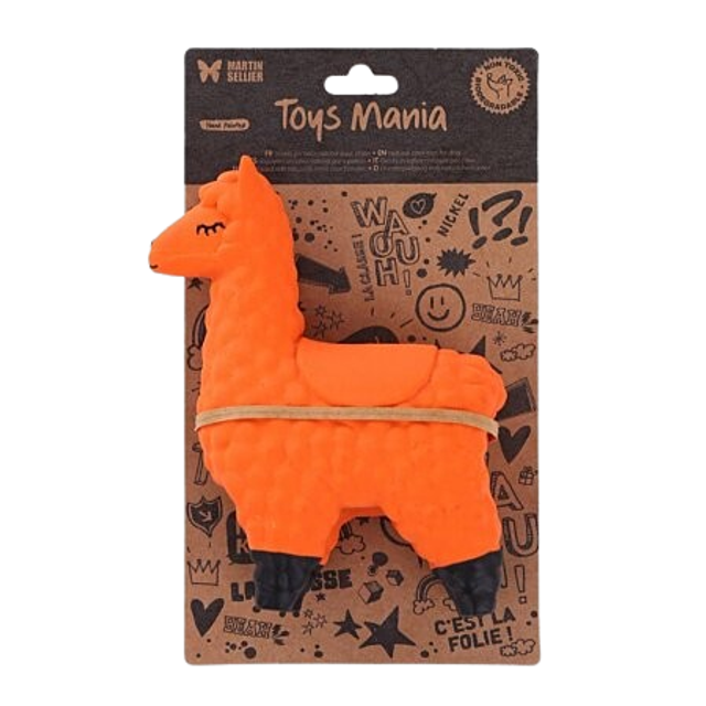 JOUET pour chien Collection 4 PATTES LAMA orange fluo MARTIN SELLIER.